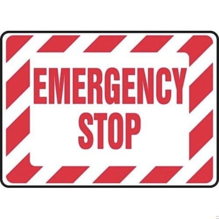 Accuform SAFETY SIGN EMERGENCY STOP 7 in X 10 in MELC541XV